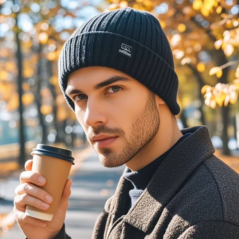 Men’s knit hat, crafted for warmth and comfort. This stylish and practical hat is ideal for cold weather, offering a perfect fit and a sleek design suitable for everyday wear.
